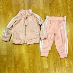 Adidas 12 month pink track suit
